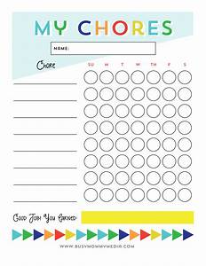Free Printable Chore Chart For Kids Template Business Psd Excel