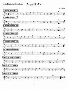 Major Scales Alto Or Baritone Saxophone Sheet Music For Saxophone Alto