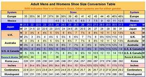 Shoe Chart Size Conversion
