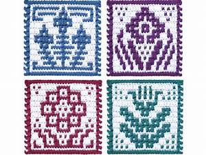 Pattern Mosaic Crochet Charts Only Flower Coaster Set Etsy