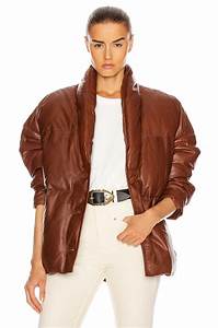  Marant Etoile Leather Carterae Jacket In Brown Fwrd