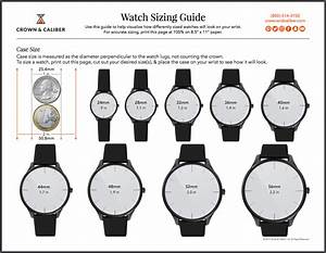 Watch Size Chart Watch Band Dial Bezel Size Guide Crown Caliber