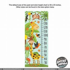 Jungle Animals Height Chart Wall Sticker Safari Decals For Etsy