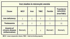 Anemia Chronic Disease Iron Studies