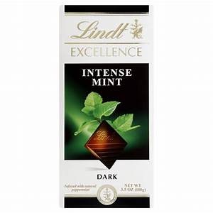 Lindt Excellence Dark Chocolate Intense Mint 3 5 Oz 100 G Food