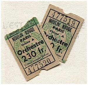 Seating Quot Tickets Quot For Each Table Moulin Moulin Tickets