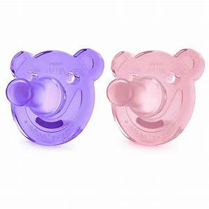 Philips Avent Age 0 3m 2 Pack Bear Soothie Pacifiers In Pink Purple