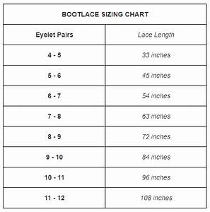 Boot Laces Replacement Chart