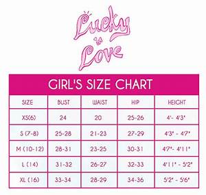 Lucky In Love Girls Size Chart Lucky In Love