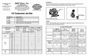Harley Cv Carb Jetting Chart