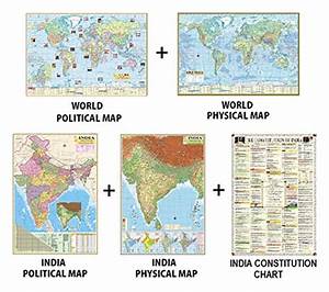 Buy Pack Of 5 India World Politcal Physical And India