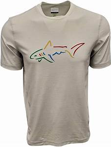 Amazon Com Greg Norman Men 39 S Performance Big Shark Logo T Shirt Clothing