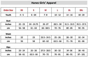Hanes Size Chart Gallery Of Chart My Girl