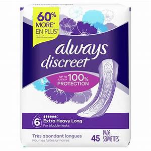 Always Discreet Extra Heavy Long Incontinence Pads 45 Ct Instacart
