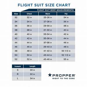 Proper Flight Suit Size Chart