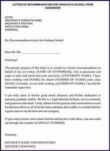 Letter Of Recommendation For Coworker Sample Letter Resume Template
