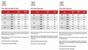 Inc International Concepts Plus Size Charts Via Macys Chart Clothing