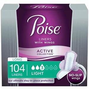 Poise Ultra Thin Incontinence Liners With Wings Active