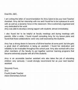 Sample Recommendation Letter For A Teacher
