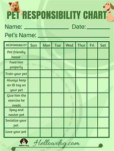 Responsibility Chart Printable Kids Learning Activity