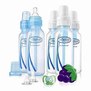Dr Brown 39 S Standard Neck Baby Bottle Gift Set Blue 8 Oz 5 Ct