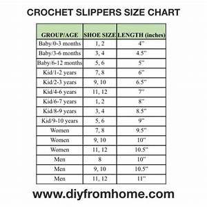 Slippers Size Chart Diy From Home Crochet