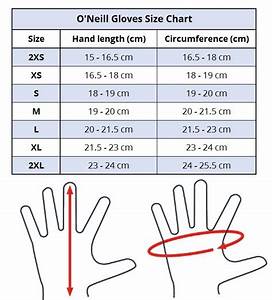 O Neill Wetsuit Gloves Size Chart Images Gloves And Descriptions
