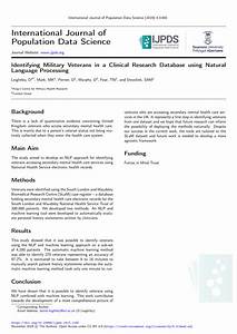 Pdf Identifying Military Veterans In A Clinical Research Database