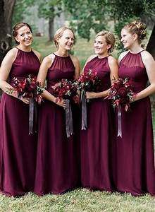 Halter Neck Plus Size Burgundy Bridesmaid Dresses Long