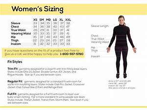 Sizing Information Showers Pass Clothing Size Chart Clothes For