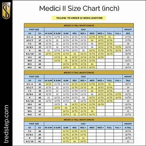 Tredstep Boot Size Chart Boots Jer