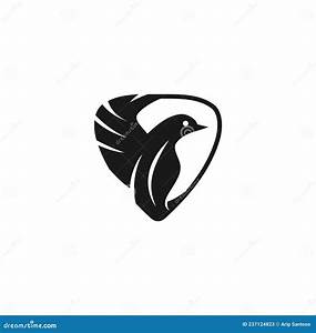 Dove Pigeon Shield Icon Template Isolated Vector Stock Illustration