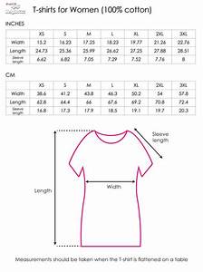 Size Chart T Shirts For Women Designs By Royi B
