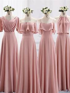 elegant blush pink mismatched bridesmaids dress in 2021 blush pink