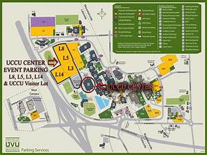 2016 Uvu Campus Map Uccu Center Event Parking L8 L5 L3 L14 And Visitor Lot