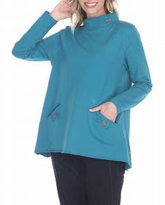 Neon Buddha Plus Size Journey High Neck Top In Teal Modesens