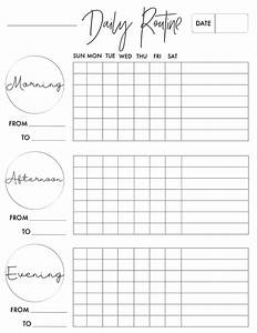 Daily Routine Schedule Planner Page Printable Morning Routine Kids