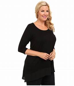 Kane Plus Plus Size Blue Moon Mix And Match Contrast Hem Tunic In