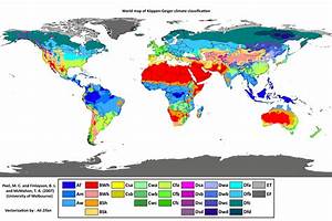 Map Of World Dividing Climate Zones Largely Influenced By Latitude