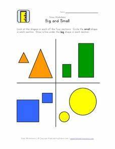 Big And Small Geometric Shape Size Comparison Worksheet For 1st Grade