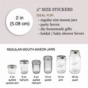 Mason Jar Size Chart