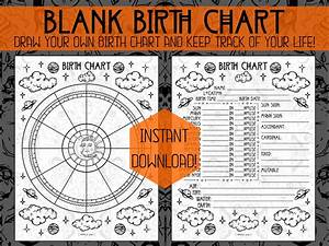 Blank Birth Chart Natal Chart Learn Astrology Astrology Etsy