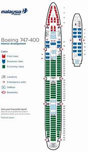 Malaysia Airlines Boeing 747 400 Aircraft Seating Chart