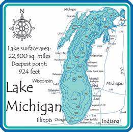 Amazon Com Lake Michigan 3d Laser Carved Depth Map Great Gl 24