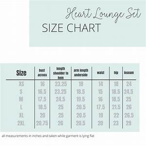 Heart Lounge Set Size Chart Bambi Birdie