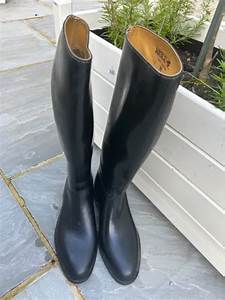 Aigle Ladies French Black Rubber Long Horse Riding Boots Size Uk 6