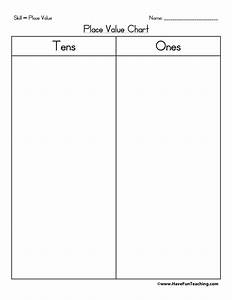 Place Value Chart Tens Ones Have Fun Teaching