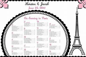 An Evening In Paris Wedding Seating Chart Digital File