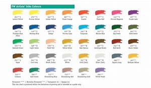 Daler Rowney Fw Ink Colour Chart Acrylic Artists Daler Rowney Mixed