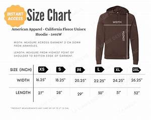 American Apparel 5495w Size Chart Aa5495w Size Chart Guide Etsy